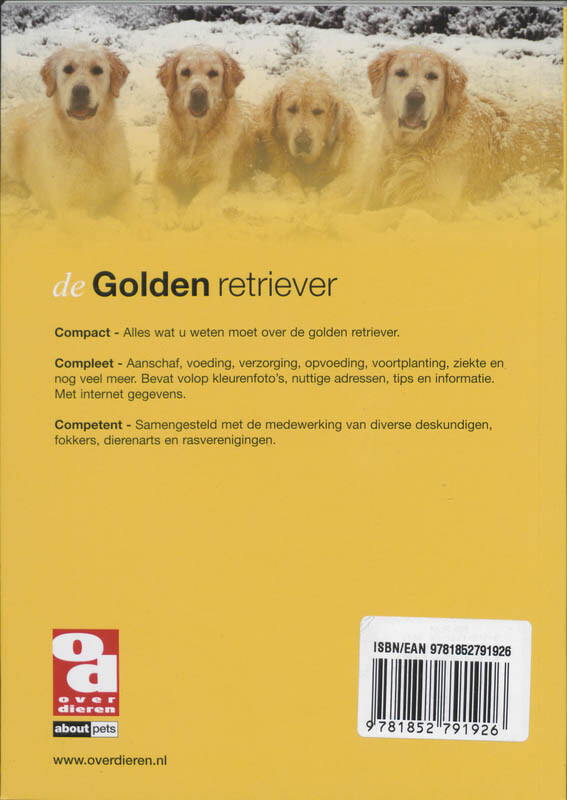 De Golden retriever / Over Dieren achterkant