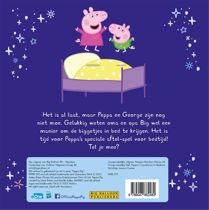 Bedtijd! Peppa, tel je mee? / Peppa Pig achterkant