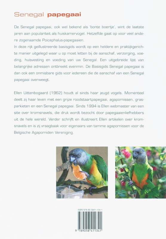 Senegal Papegaai / Basisgids dierenverzorging achterkant