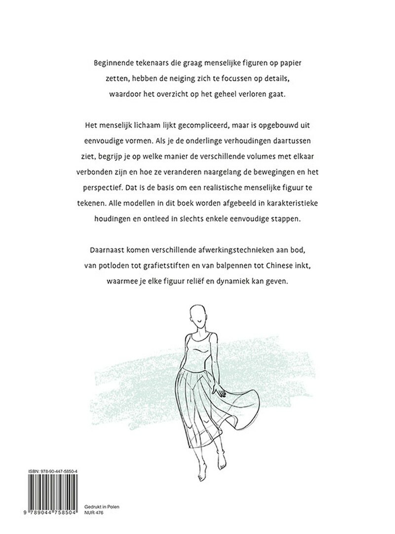 Stap voor stap mensen leren tekenen / Modellenboek voor beginnende tekenaars achterkant
