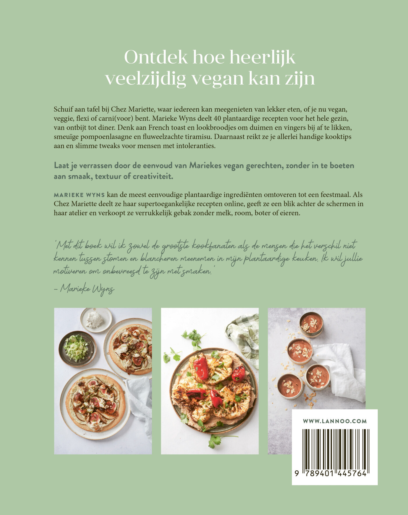 Het vegan kookboek achterkant