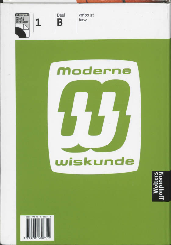 Moderne Wiskunde / 1B Vmbo Gt / Havo / Deel Leerboek achterkant