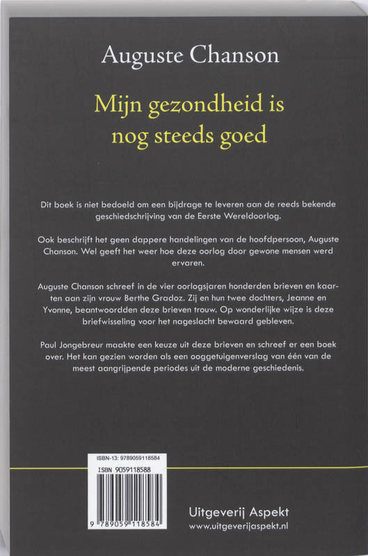 Mijn gezondheid is nog steeds goed Mijn gezondheid is nog steeds goed achterkant