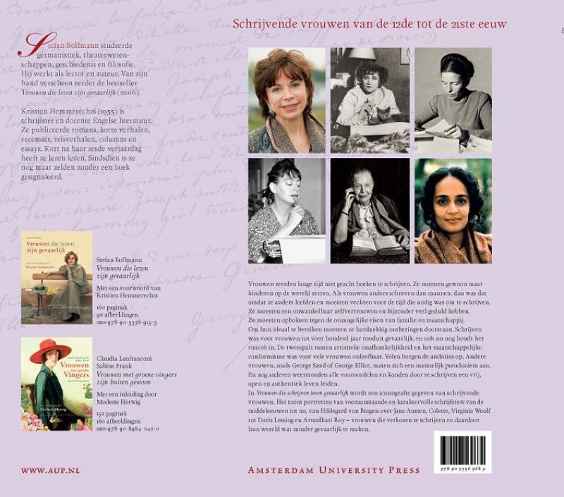 Vrouwen die schrijven leven gevaarlijk Vrouwen die schrijven leven gevaarlijk achterkant