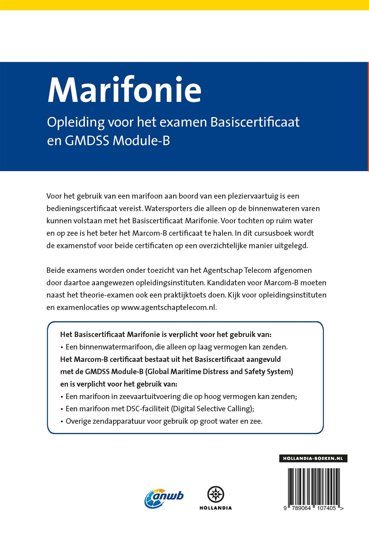 Cursusboek Marifonie / ANWB achterkant