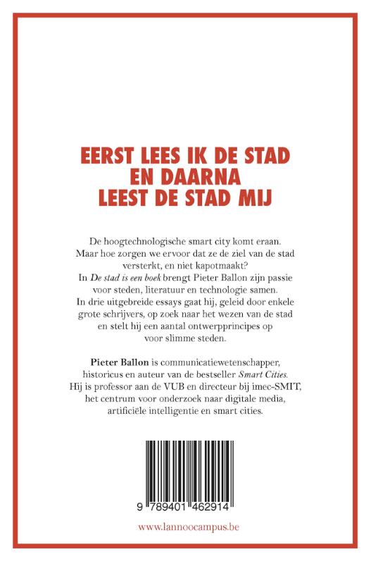 De stad is een boek achterkant