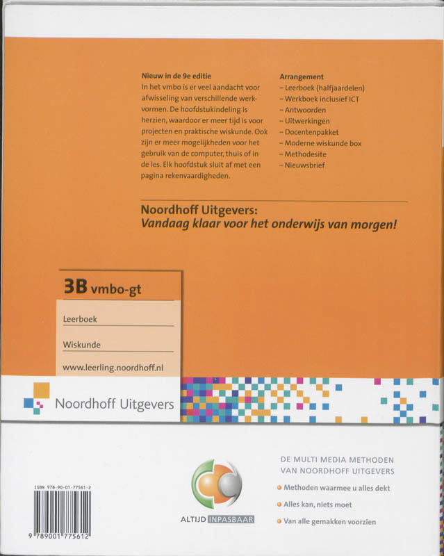 Moderne wiskunde / vmbo-gt deel 3b Moderne wiskunde  / vmbo-gt deel 3b achterkant