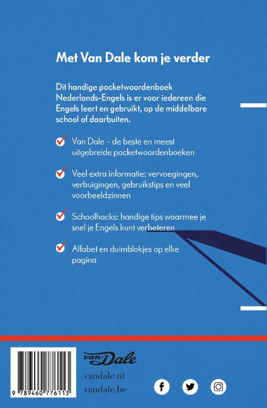 Van Dale Pocketwoordenboek Nederlands-Engels achterkant