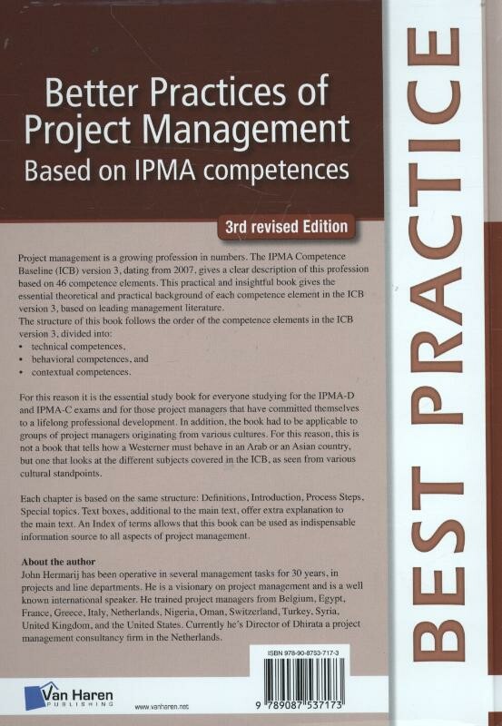 Better practices of project management Based on IPMA competences - 3rd revised edition / Best practice achterkant
