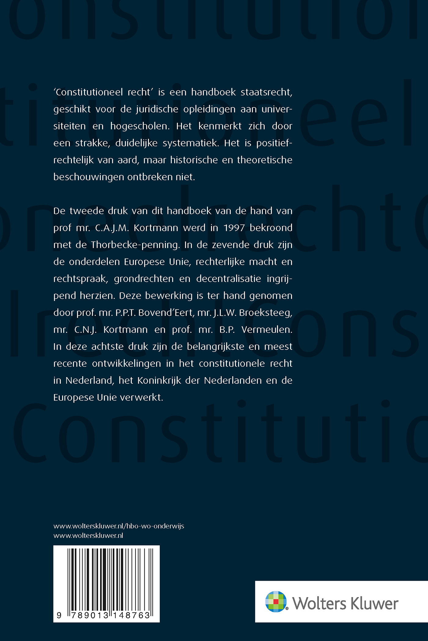 Constitutioneel recht, softcover editie achterkant