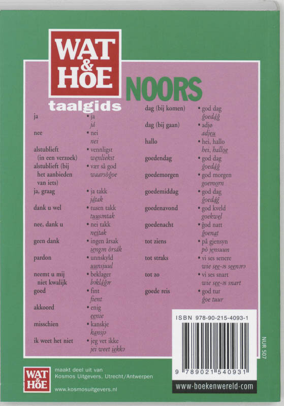 Wat & Hoe taalgids Noors / Wat & Hoe taalgids achterkant