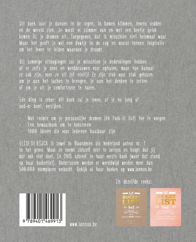 Het ultieme Bucketlist Boek / Bucketlist achterkant