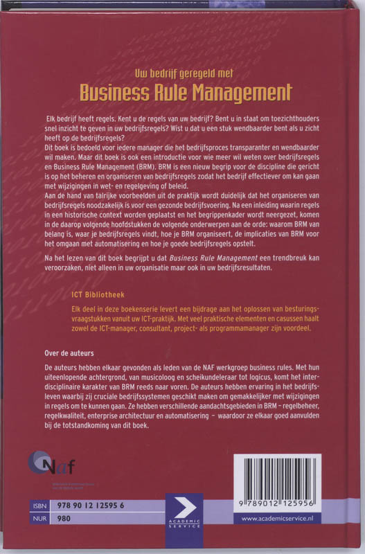 Uw bedrijf geregeld met Business Rule Management / ICT Bibliotheek / 38 achterkant