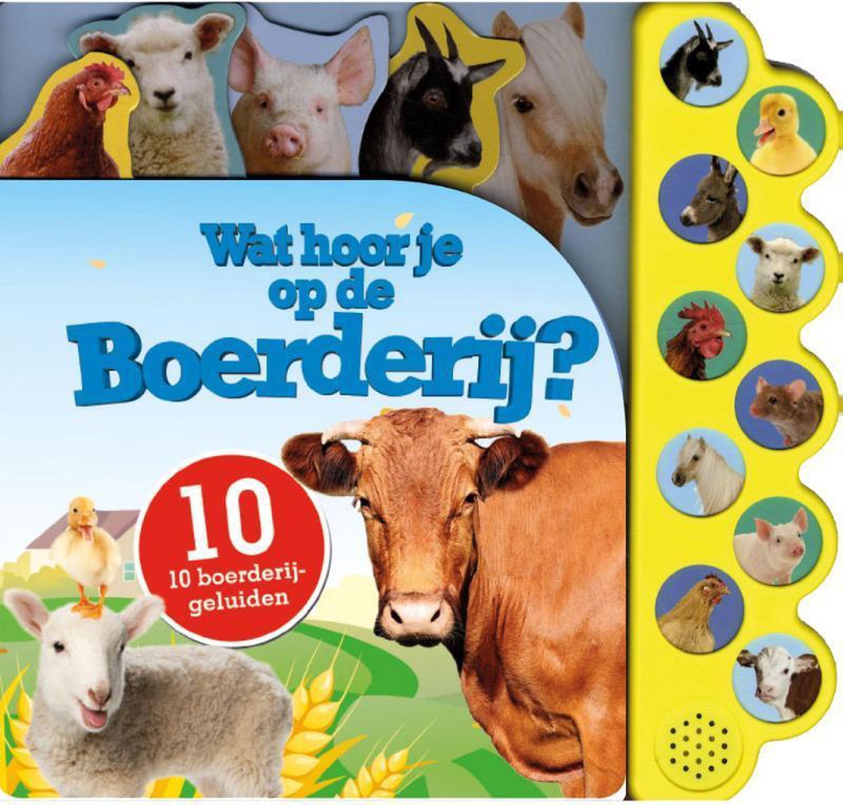 Kinderboeken Icob Boerderij - Geluidenboek: Wat hoor je op de boerderij. 3+