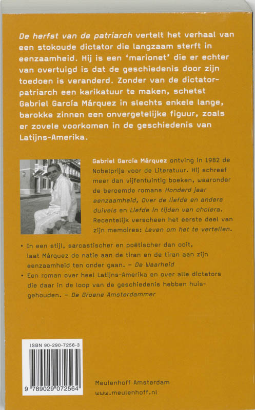 De herfst van de patriarch achterkant