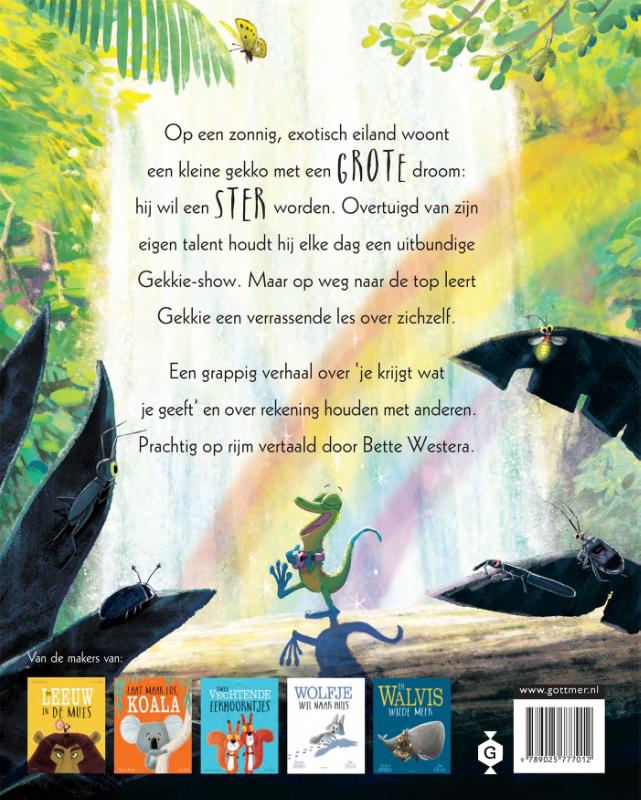 Gekkie de gekko achterkant