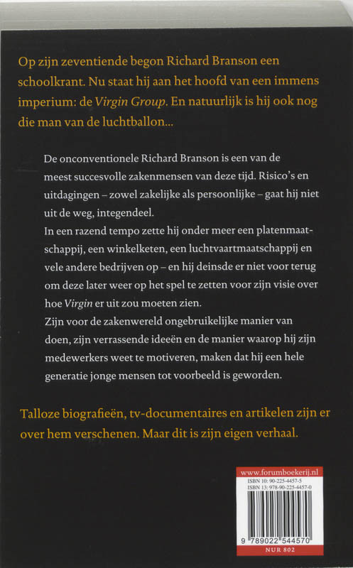 Over Richard Branson achterkant