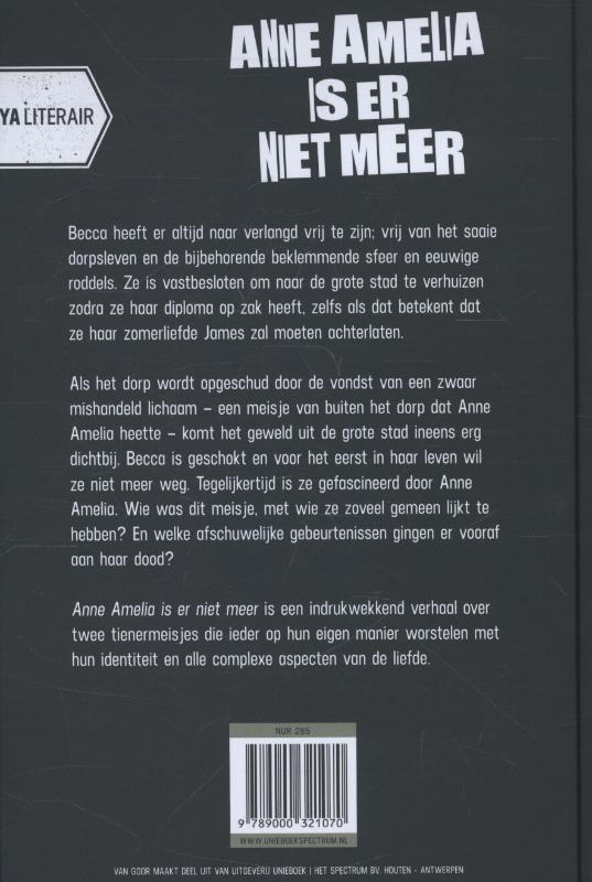 Anne Amelia is er niet meer achterkant