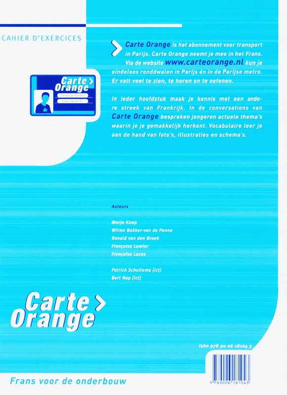 Carte Orange 3 Havo cahier d'exercices achterkant