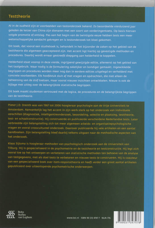 Testtheorie Testtheorie achterkant