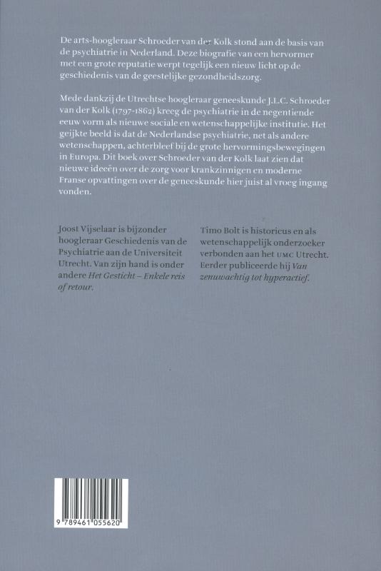 J.L.C. Schroeder van der Kolk en het ontstaan van de psychiatrie in Nederland achterkant