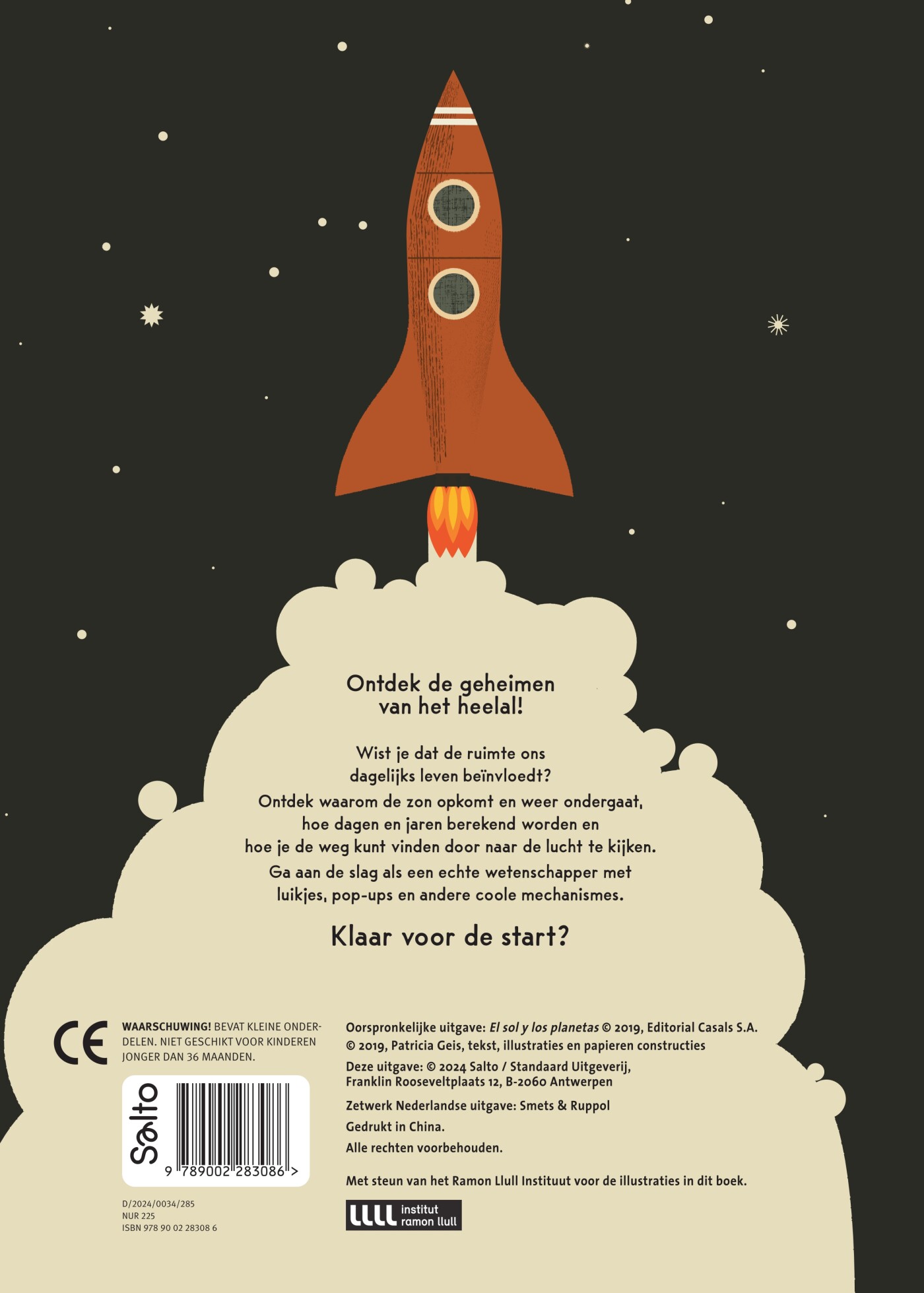 De zon en de planeten achterkant