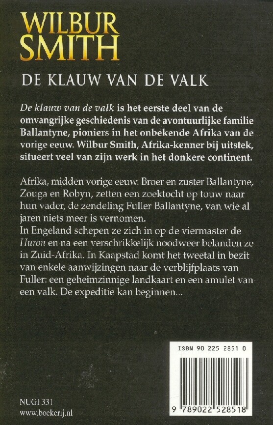 De klauw van de valk / De Ballantyne-serie / 1 achterkant