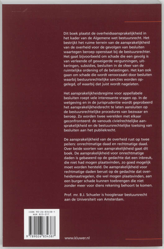 Schadevergoeding en de Awb / Monografieen Algemene wet bestuursrecht / 7 achterkant