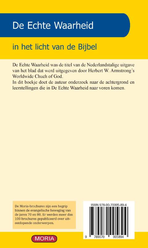 De Echte Waarheid achterkant