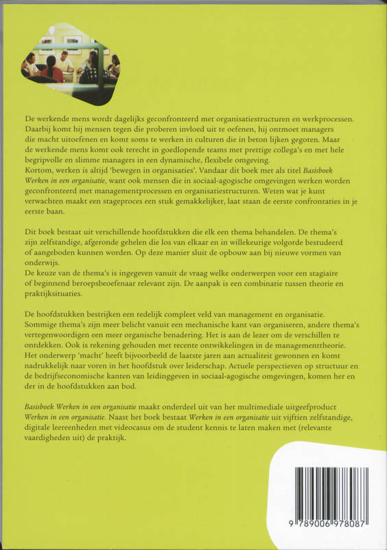 Basisboek werken in een organisatie Basisboek werken in een organisatie achterkant