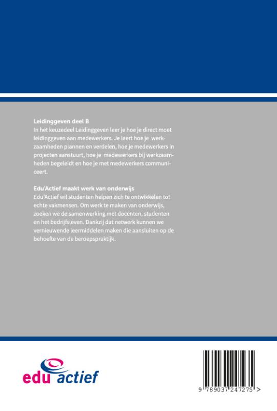 Leidinggeven / deel B / Keuzedelen achterkant