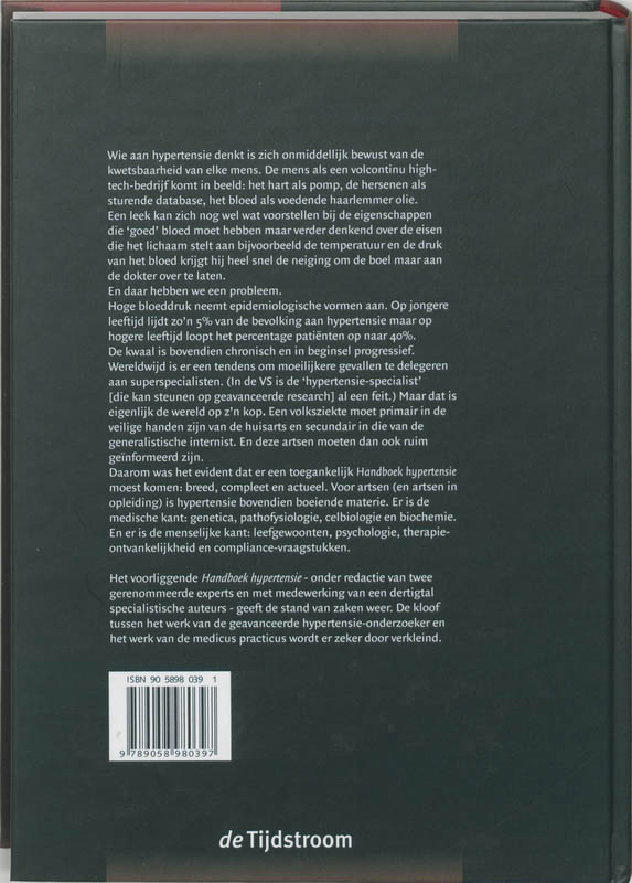 Handboek hypertensie achterkant