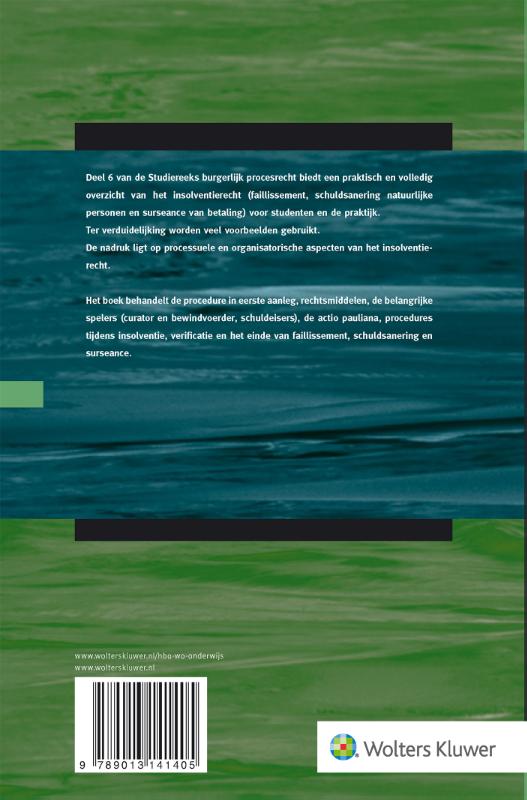 Insolventierecht / Studiereeks burgerlijk procesrecht Insolventierecht / Studiereeks burgerlijk procesrecht achterkant