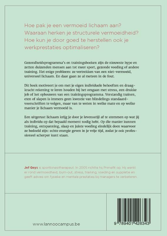 Rusten is het nieuwe sporten Rusten is het nieuwe sporten achterkant