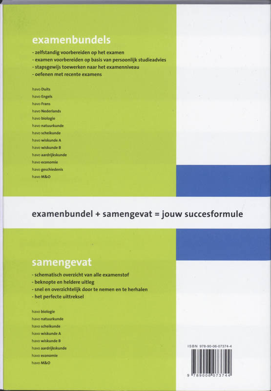 Samengevat Havo Wiskunde B achterkant