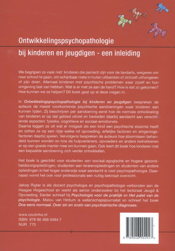 Ontwikkelingspsychopathologie bij kinderen en jeugdigen achterkant