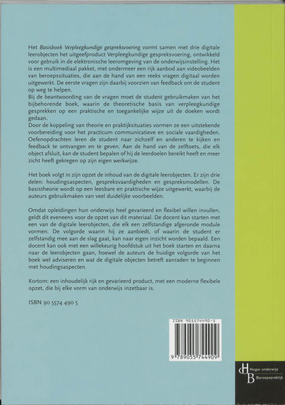 Basisboek verpleegkundige gespreksvoering 1 achterkant