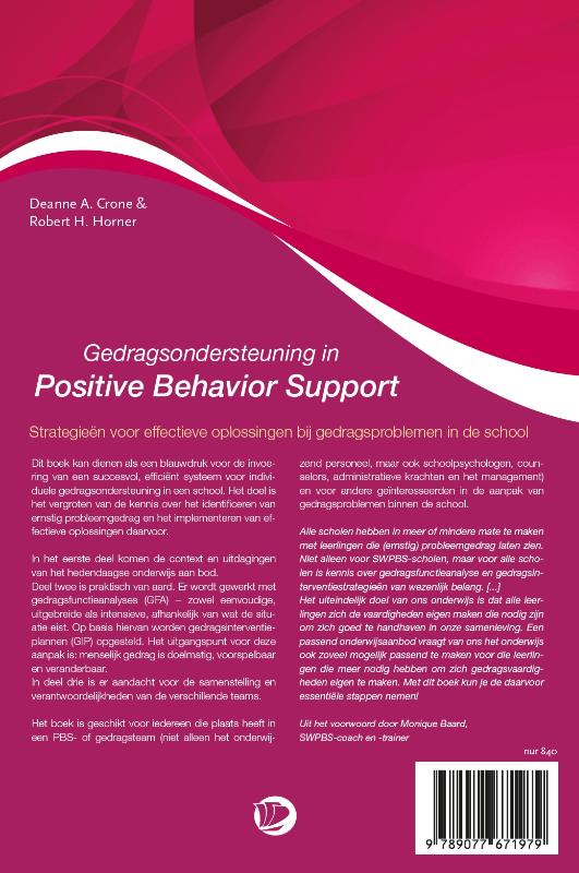 Gedragsondersteuning in positive behavior support achterkant