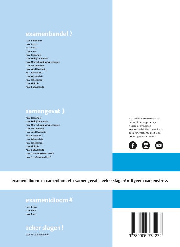Examenbundel havo Frans 2020/2021 achterkant