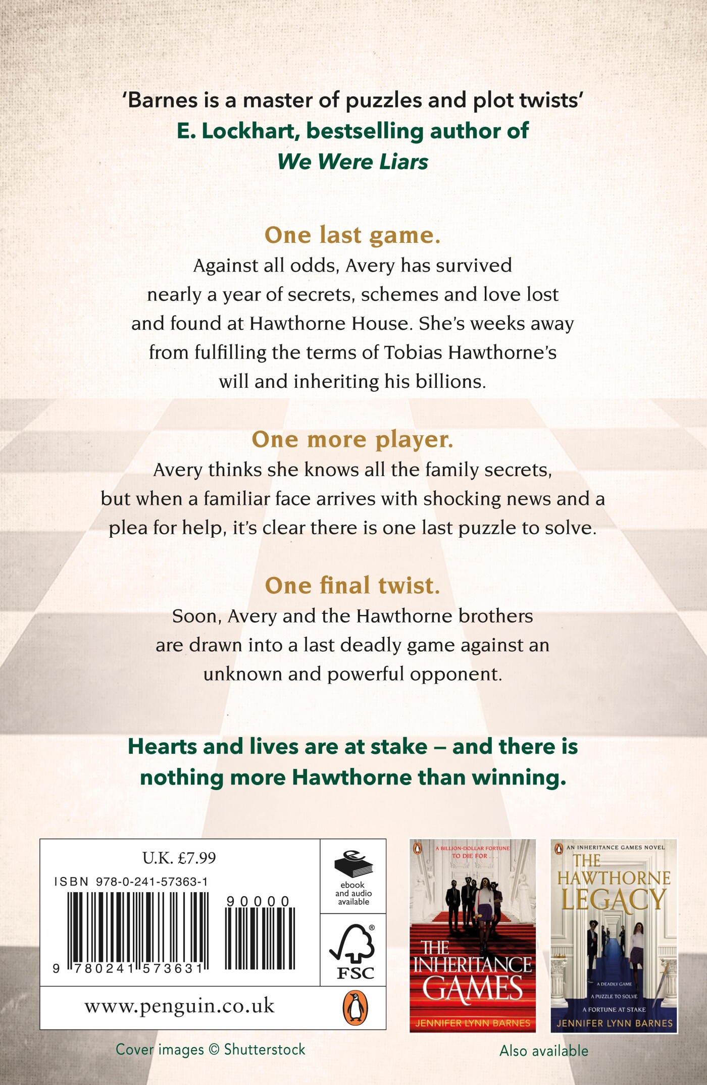 The final gambit / The inheritance games / 3 achterkant