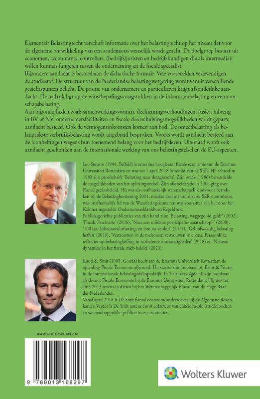 2022/2023 / Elementair Belastingrecht / theorieboek achterkant