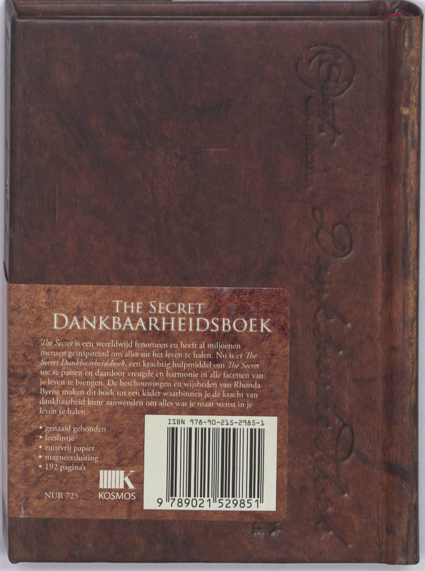 The Secret Dankbaarheidsboek achterkant