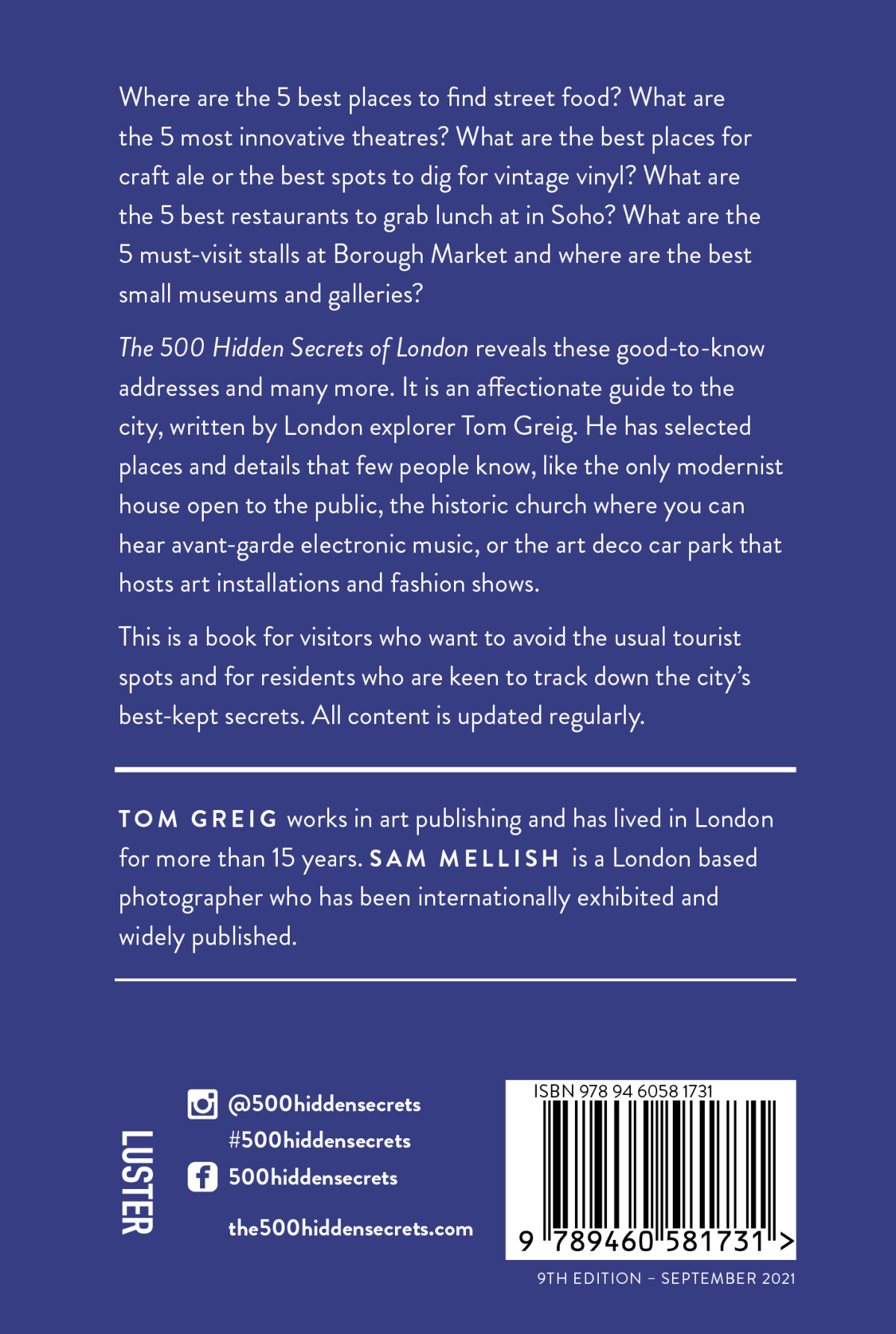 The 500 hidden secrets of London / The 500 Hidden Secrets achterkant