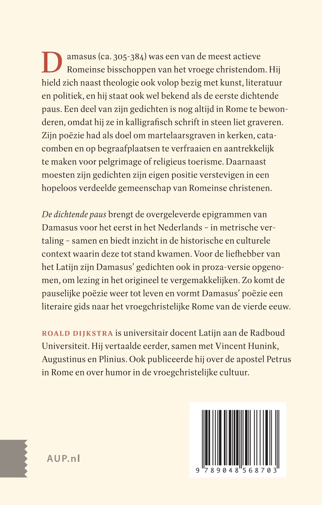De dichtende paus achterkant