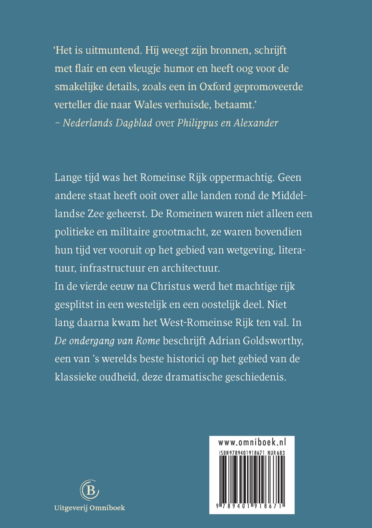 De ondergang van Rome achterkant