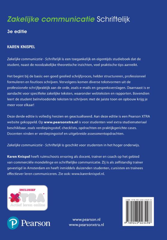 Zakelijke communicatie - Schriftelijk, 3e editie met XTRA toegangscode Zakelijke communicatie - Schriftelijk, 3e editie met XTRA toegangscode achterkant