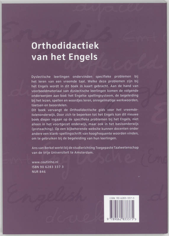 Orthodidactiek van het Engels achterkant