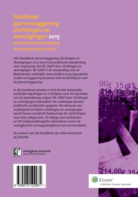 Deloitte handboek jaarverslaggeving stichtingen en verenigingen 2015 achterkant