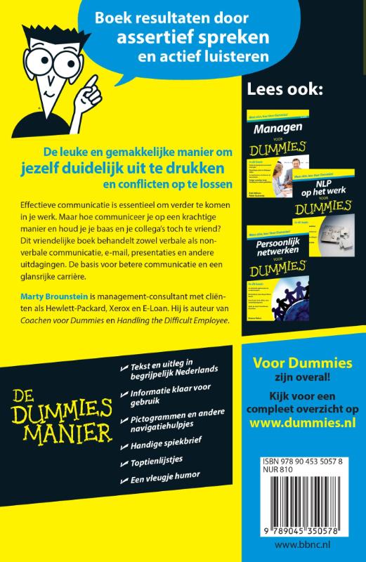 Voor Dummies - Effectief communiceren voor Dummies achterkant