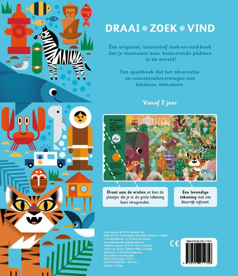 De wereld rond / Draai, zoek, vind achterkant